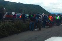 Integrantes del Consejo Rector de la Tortilla Tradicional mantienen un bloqueo en la autopista México-Puebla