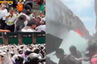 Video: Se enfrentan CNTE y policías en Centro Histórico; maestros no logran entrar al Zócalo