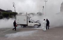 El incendio fue controlado por personal de la Fuerza de Acción y Reacción de la policía Estatal con extintores hasta la llegada de los Bomberos
