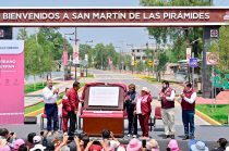 Delfina Gómez Álvarez encabezó la entrega del mejoramiento urbano de la avenida Tuxpan, principal acceso a San Martín de las Pirámides.