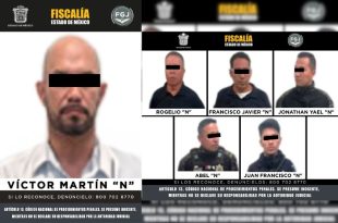 Víctor Martín “N”, excomisario de Seguridad Pública de Jilotzingo, junto con cinco policías municipales.