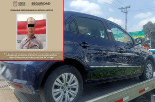 Gilberto "N" y vehículo asegurado.