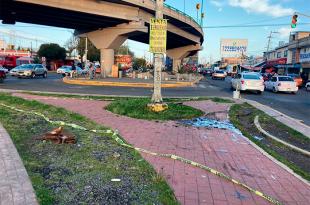Un vehículo tipo Chevy salió de la carretera, subió al camellón y terminó chocando contra el poste de la cámara de video vigilancia