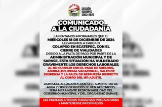 La protesta es liderada por el Sindicato Único de Trabajadores del Estado y Municipios (SUTEyM), quienes acusan el incumplimiento en el pago de sueldos, aguinaldo, prima vacacional, vales de despensa y otras prestaciones laborales.
