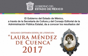 Listos ganadores del certamen estatal de literatura "Laura Méndez de Cuenca"