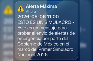 Miles de usuarios recibieron el mensaje “Esto es un simulacro” en sus celulares como prueba del sistema de alertamiento.