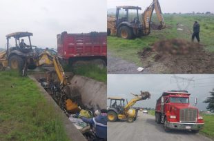 Personal de Residuos Sólidos de Toluca retiró media tonelada de pollos en descomposición del Canal Cutzamala.