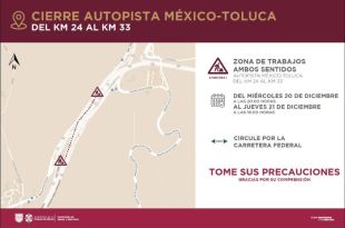 El cierre será a partir de las 20:00 horas.