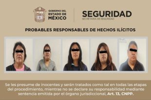 Cinco personas fueron detenidas en Jilotepec por su probable participación en un robo con violencia a transeúnte.