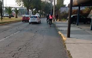 Luis Alberto Limón Chávez realizó un recorrido en bicicleta por la avenida Isidro Fabela y Pino Suárez