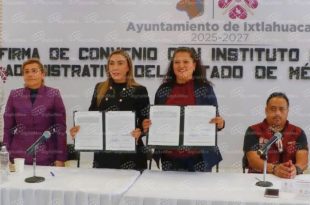 Ixtlahuaca firmó un convenio con el INVEAMEX para fortalecer la verificación administrativa.