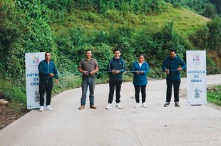 En la comunidad de Mina del Rincón, González Berra inauguró la segunda etapa de pavimentación con concreto hidráulico