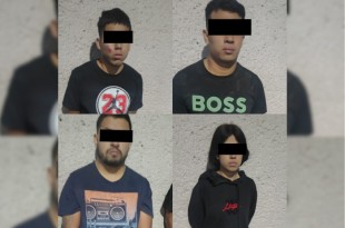 Detenidos tras ser sorprendidos golpeando un vehículo en grupo; la movilización policial ocurrió en minutos.