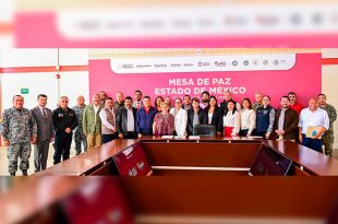 La gobernadora Delfina Gómez Álvarez encabezó la Mesa de Paz en Tultitlán.