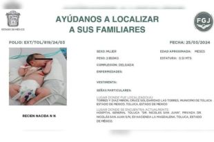Fue la tarde del lunes 25 de marzo, cuando la recién nacida fue localizado sobre avenida Las Torres, entre pasto y ramas.