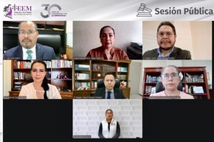 El Pleno del Tribunal Electoral del Estado de México (TEEM) durante la sesión en la que confirmó el registro de PODEMOS como partido político local.