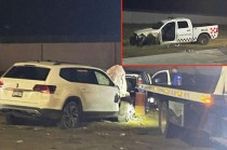 A bordo del auto viajaban varios hombres, al parecer en estado de ebriedad, quienes intentaron darse a la fuga, pero fueron detenidos.
