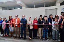 Michelle Núñez Ponce entrega módulos sanitarios rehabilitados en la primaria “Joaquín Arcadio Pagaza”.