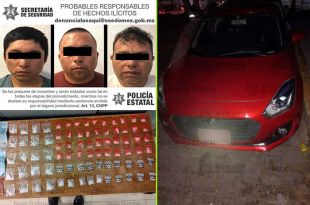 Se decomisó un automotor y un aproximado de 80 bolsas de plástico que en su interior contenían una sustancia similar a la droga "cristal".