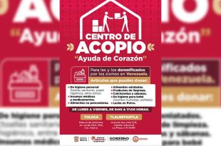 La colecta incluye alimentos, medicinas, ropa y equipo para rescatistas en horario fijo