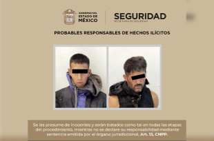 los oficiales detuvieron a Pedro “N” de 45 años y Brayan “N” de 28 años, quienes fueron trasladados a la agencia del ministerio público correspondiente.