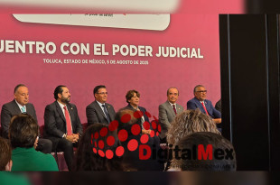 Delfina Gómez se reunió con magistradas y magistrados que terminan su periodo, así como con quienes el pasado 1 de junio resultaron electos.