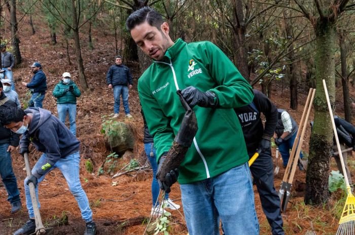 El dirigente estatal del PVEM, José Alberto Couttolenc Buentello, destacó la participación del partido en la Jornada Nacional de Reforestación.