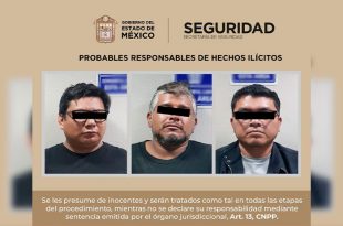 Los detenidos fueron identificados como David "N", Raúl "N" y Ubaldo "N", quienes quedaron a disposición del Ministerio Público junto con las armas aseguradas.