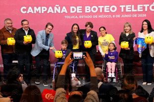 Delfina Gómez encabezó el arranque del Boteo Teletón 2026 en Edoméx.