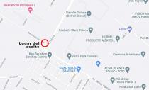 Justo en el lugar conocido como la Cruz, la joven fue despojada de su moto y golpeada