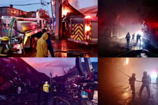 Incendio en bodega de chatarra